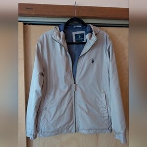 U.S. Polo ASSN. Light Tan And Navy Windbreaker
